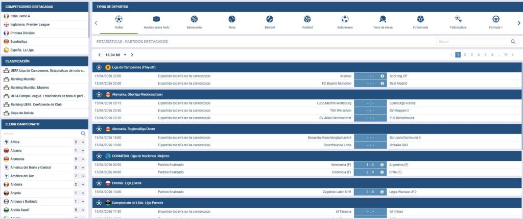 Apuestas deportivas de 1xBet